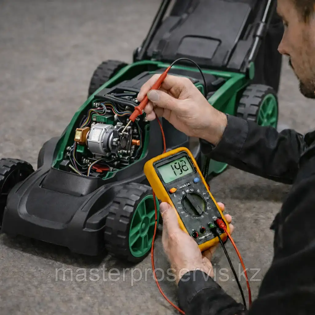 Диагностика электрической газонокосилки в сервисе