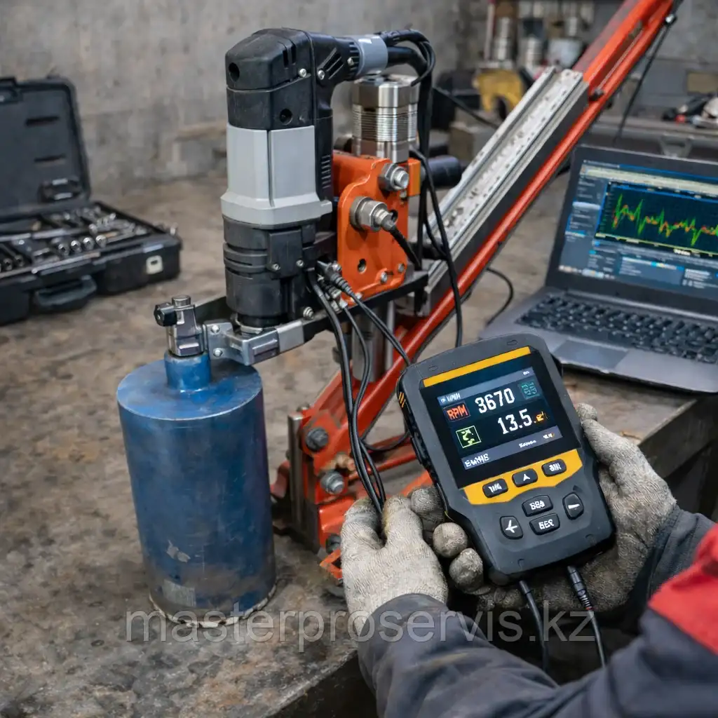 Диагностика установки алмазного бурения — проверка инструмента мастером